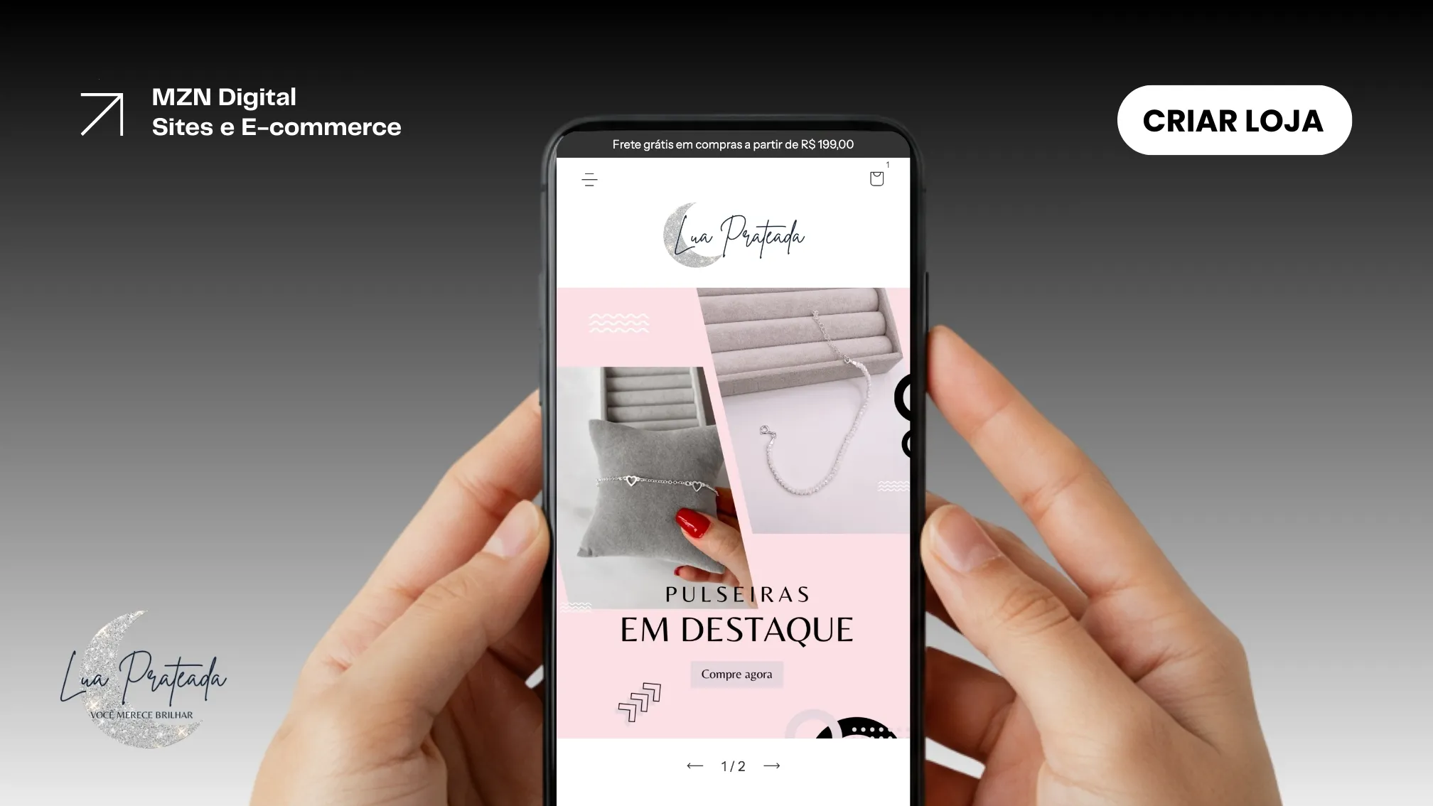 mockup loja virtual lua prateada joias em prata 925